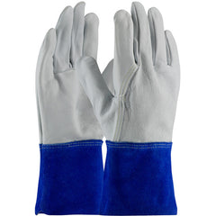 ‎75-4854/S Welders / Foundry Gloves - Mig Tig - Top Grain Goatskin - Split Leather GT Cuff - Sewn w/Kevlar - Exact Industrial Supply