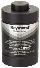 Associated Spring Raymond - M6x1 Mt Hole, 0.71" Rod Diam, 1-1/2" Diam, 16mm Max Stroke, Nitrogen Gas Spring Cylinder - 3.94" OAL, 3,595 Lb Full Stroke Spring Force, 2,175 psi Initial Charge - Makers Industrial Supply