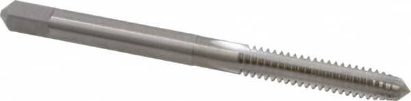 Made in USA - #10-24 UNC 2B/3B 4 Flute Bright Finish Solid Carbide Straight Flute Standard Hand Tap - Plug, Right Hand Thread, 2-3/8" OAL, 7/8" Thread Length, H3 Limit, Oversize - Makers Industrial Supply