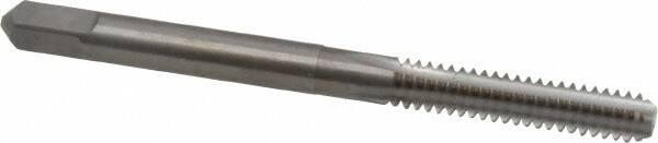 Made in USA - #10-24 UNC 2B/3B 4 Flute Bright Finish Solid Carbide Straight Flute Standard Hand Tap - Bottoming, Right Hand Thread, 2-3/8" OAL, 7/8" Thread Length, H3 Limit, Oversize - Exact Industrial Supply