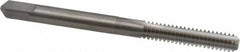 Made in USA - #10-24 UNC 2B/3B 4 Flute Bright Finish Solid Carbide Straight Flute Standard Hand Tap - Bottoming, Right Hand Thread, 2-3/8" OAL, 7/8" Thread Length, H3 Limit, Oversize - Exact Industrial Supply