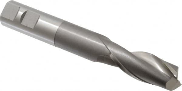 OSG - 7/8", 2" LOC, 7/8" Shank Diam, 6" OAL, 2 Flute, Cobalt Square End Mill - Single End, Uncoated, Spiral Flute, 30° Helix, Centercutting, Right Hand Cut, Right Hand Flute, Series 527 - Makers Industrial Supply