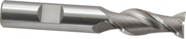 OSG - 1/2", 1-1/4" LOC, 1/2" Shank Diam, 3-1/4" OAL, 2 Flute, Cobalt Square End Mill - Single End, Uncoated, Spiral Flute, 45° Helix, Centercutting, Right Hand Cut, Right Hand Flute, Series 530 - Makers Industrial Supply