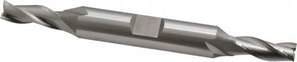 OSG - 1/4", 5/8" LOC, 3/8" Shank Diam, 3-3/8" OAL, 3 Flute, Cobalt Square End Mill - Double End, Uncoated, Spiral Flute, 30° Helix, Centercutting, Right Hand Cut, Right Hand Flute, Series 532 - Makers Industrial Supply