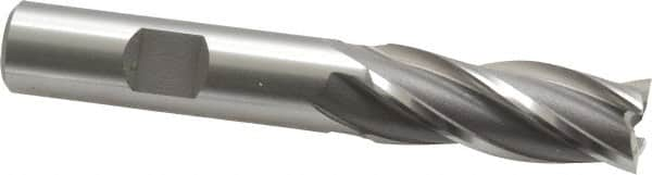 OSG - 17/32", 1-3/8" LOC, 1/2" Shank Diam, 3-3/8" OAL, 4 Flute, Cobalt Square End Mill - Single End, Uncoated, Spiral Flute, 30° Helix, Right Hand Cut, Right Hand Flute, Series 540 - Makers Industrial Supply