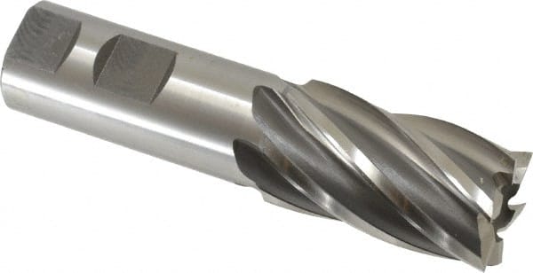 OSG - 1-1/8", 2" LOC, 1" Shank Diam, 4-1/2" OAL, 6 Flute, Cobalt Square End Mill - Makers Industrial Supply