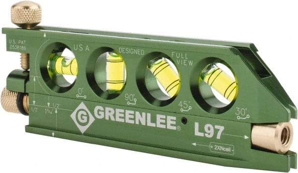 Greenlee - 1 Beam 240' Max Range Mini Magnet Laser Level - Red Beam, 1/4" at 100' Accuracy, 5-1/16" Long x 3/4" Wide x 1-13/16" High, Battery Included - Makers Industrial Supply