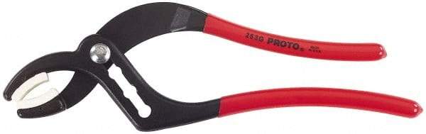 Proto - 9-1/2" OAL, 2-1/2" Max Capacity, 4 Position Tongue & Groove Pliers - Smooth Curved Jaws, Curved Head, Plastic Dipped Handles - Makers Industrial Supply