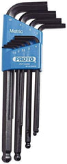 Proto - 9 Piece L-Key Ball End Hex Key Set - Hex Range 1.5 to 10mm, Carbon Steel - Makers Industrial Supply