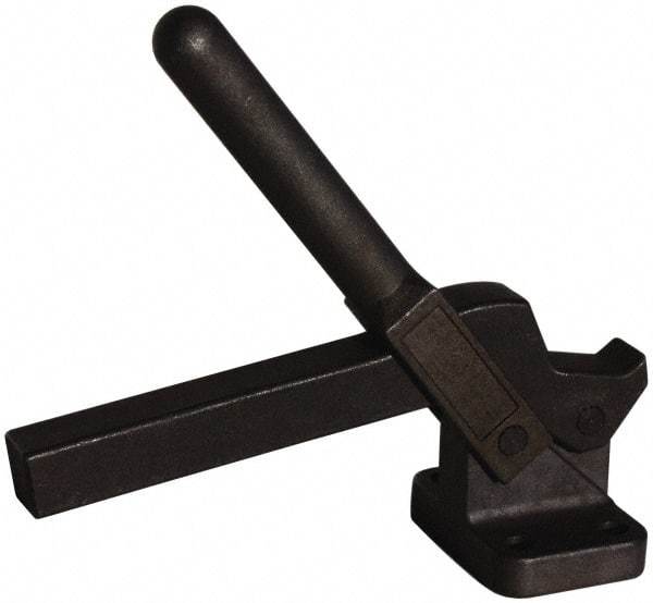 Gibraltar - 475 Lb Holding Capacity, Vertical Handle, Manual Hold Down Toggle Clamp - 80° Handle Movement, 80° Bar Opening, Solid Bar, Flanged Base, Electro-Plated Zinc, Carbon Steel - Makers Industrial Supply