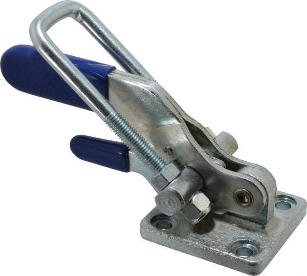 Gibraltar - 4,000 Lb Capacity, Horizontal, U Hook, Flanged Base, Carbon Steel Pull Action Latch Clamp - 3-1/2" Drawing Movement, 10.19" OAL, Threaded U Hook, Straight Handle - Makers Industrial Supply