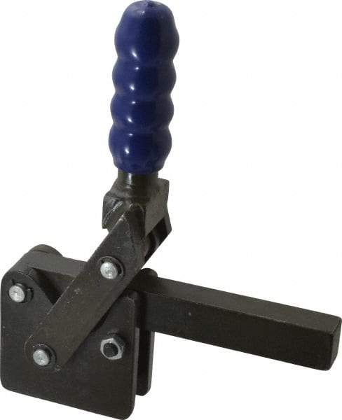 Gibraltar - 2,500 Lb Holding Capacity, Vertical Handle, Manual Hold Down Toggle Clamp - 129° Handle Movement, 199° Bar Opening, Solid Bar, Straight Base, Electro-Plated Zinc, Carbon Steel - Makers Industrial Supply