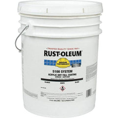 Rust-Oleum - 5 Gal White Flat Finish Industrial Enamel Paint - 210 to 260 Sq Ft per Gal, Interior/Exterior - Makers Industrial Supply