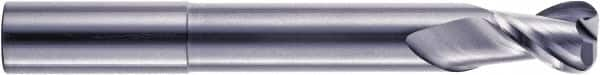 RobbJack - 1/2", 2 Flute, Single End, Solid Carbide, 0.06" Corner Radius End Mill - 5" OAL, 40° Helix, Right Hand Flute, 1/2" LOC, Right Hand Cut, 1-1/4" Extended Reach - Makers Industrial Supply