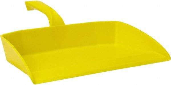 Vikan - 12-1/2" Wide Handheld Dustpan - Plastic Body, 4-1/2" Handle, Yellow - Makers Industrial Supply