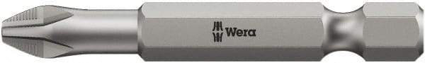 Wera - #1, Hex Drive Phillips Power Screwdriver Bit - 1/4" Drive, 2" OAL - Makers Industrial Supply