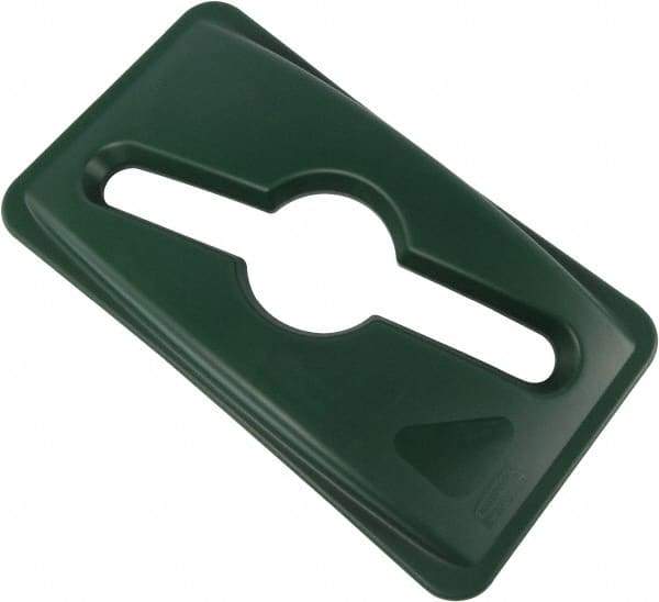 Rubbermaid - Rectangle Lid for Use with Rectangular Recycle Containers - Green, For Slim Jim Trash Cans - Makers Industrial Supply