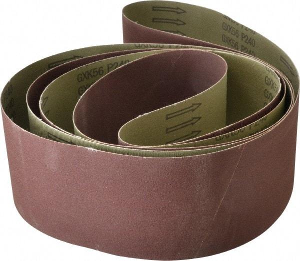 Tru-Maxx - 4" Wide x 132" OAL, 220 Grit, Aluminum Oxide Abrasive Belt - Aluminum Oxide, Very Fine, Coated, X Weighted Cloth Backing - Makers Industrial Supply