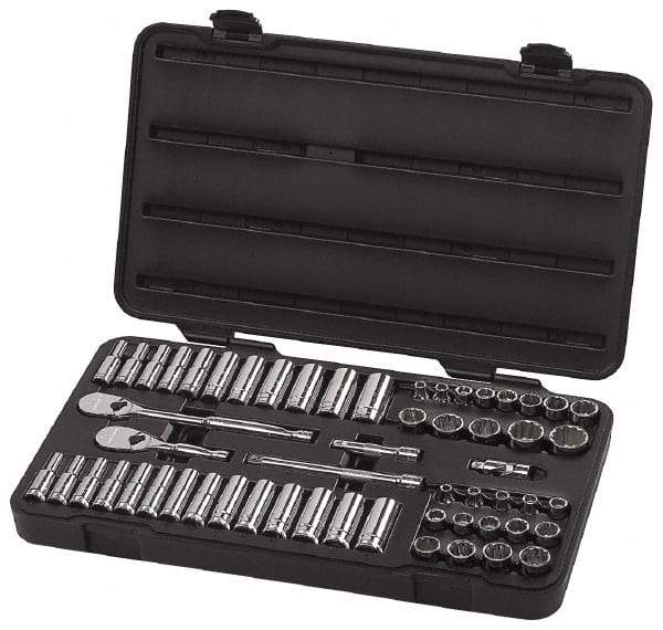 GearWrench - 57 Piece 3/8" Drive Deep Well Socket Set - 12 Points, 1/4" to 1" (6mm to 19mm) Range, Inch/Metric Measurement Standard - Makers Industrial Supply