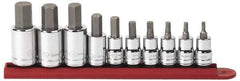 GearWrench - 10 Piece 3/8 & 1/2" Drive Inch Hex Bit Socket Set - 1/8 to 5/8" Hex - Makers Industrial Supply