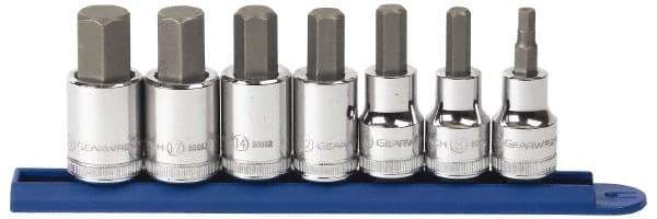 GearWrench - 7 Piece 1/2" Drive Metric Hex Bit Socket Set - 6 to 19mm Hex - Makers Industrial Supply