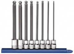 GearWrench - 8 Piece 3/8" Drive Metric Ball Hex Bit Socket Set - 3 to 10mm Hex - Makers Industrial Supply