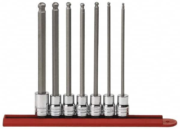 GearWrench - 7 Piece 3/8" Drive Inch Ball Hex Bit Socket Set - 1/8 to 3/8" Hex - Makers Industrial Supply