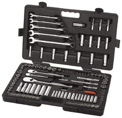 GearWrench - 118 Piece 1/4, 3/8 & 1/2" Drive Standard Deep Socket Set - 6 & 12 Points, 3/16" Max, 4 to 19mm, Inch/Metric/Torx Measurement Standard - Makers Industrial Supply