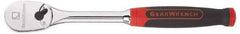 GearWrench - 1/4" Drive Pear Head Ratchet - Chrome Finish, 9" OAL, 60 Gear Teeth, Cushion Grip Handle, Flat Sealed Head - Makers Industrial Supply