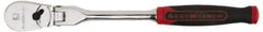 GearWrench - 1/4" Drive Pear Head Ratchet - Chrome Finish, 10-1/2" OAL, 72 Gear Teeth, Cushion Grip Handle, Flex Head - Makers Industrial Supply