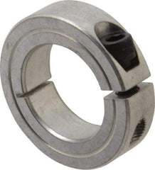 Climax Metal Products - 1-1/8" Bore, Aluminum, One Piece Clamping Shaft Collar - 1-7/8" Outside Diam, 1/2" Wide - Makers Industrial Supply