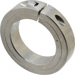 Climax Metal Products - 1-1/2" Bore, Stainless Steel, One Piece One Piece Split Shaft Collar - 2-3/8" Outside Diam, 9/16" Wide - Makers Industrial Supply