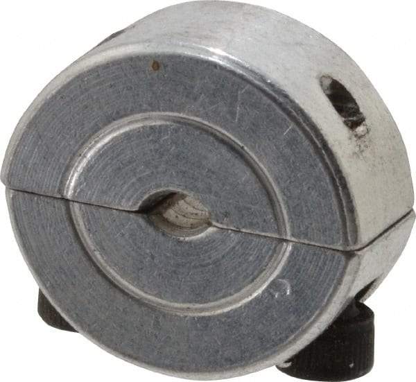 Climax Metal Products - 1/8" Bore, Aluminum, Two Piece Two Piece Split Shaft Collar - 11/16" Outside Diam, 5/16" Wide - Makers Industrial Supply