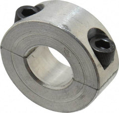 Climax Metal Products - 7/16" Bore, Aluminum, Two Piece Two Piece Split Shaft Collar - 15/16" Outside Diam, 3/8" Wide - Makers Industrial Supply