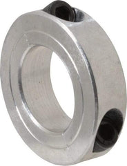 Climax Metal Products - 1-1/16" Bore, Aluminum, Two Piece Two Piece Split Shaft Collar - 1-7/8" Outside Diam, 1/2" Wide - Makers Industrial Supply