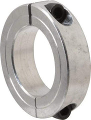 Climax Metal Products - 1-3/8" Bore, Aluminum, Two Piece Two Piece Split Shaft Collar - 2-1/4" Outside Diam, 9/16" Wide - Makers Industrial Supply