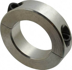 Climax Metal Products - 1-5/8" Bore, Aluminum, Two Piece Two Piece Split Shaft Collar - 2-5/8" Outside Diam, 11/16" Wide - Makers Industrial Supply