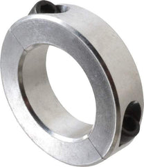 Climax Metal Products - 1-11/16" Bore, Aluminum, Two Piece Two Piece Split Shaft Collar - 2-3/4" Outside Diam, 11/16" Wide - Makers Industrial Supply