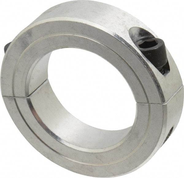 Climax Metal Products - 1-3/4" Bore, Aluminum, Two Piece Two Piece Split Shaft Collar - 2-3/4" Outside Diam, 11/16" Wide - Makers Industrial Supply