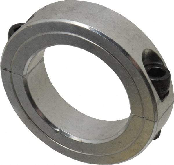 Climax Metal Products - 1-7/8" Bore, Aluminum, Two Piece Two Piece Split Shaft Collar - 2-7/8" Outside Diam, 11/16" Wide - Makers Industrial Supply