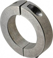 Climax Metal Products - 2-1/16" Bore, Aluminum, Two Piece Two Piece Split Shaft Collar - 3-1/4" Outside Diam, 3/4" Wide - Makers Industrial Supply