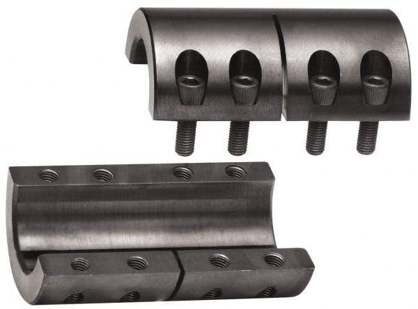 Climax Metal Products - 3/4" Inside x 1-1/2" Outside Diam, Two Piece Rigid Coupling without Keyway - 2-1/4" Long - Makers Industrial Supply