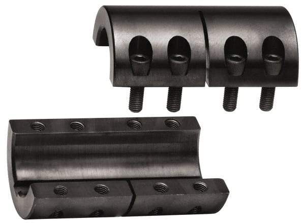 Climax Metal Products - 3/8" Inside x 7/8" Outside Diam, Two Piece Rigid Coupling with Keyway - 1-3/8" Long x 3/32" Keyway Width x 3/64" Keyway Depth - Makers Industrial Supply