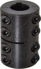 Climax Metal Products - 5/8" Inside x 1-5/16" Outside Diam, Two Piece Rigid Coupling with Keyway - 2" Long x 3/16" Keyway Width x 3/32" Keyway Depth - Makers Industrial Supply