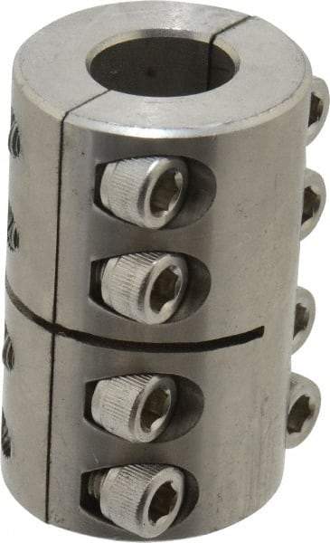 Climax Metal Products - 3/4" Inside x 1-1/2" Outside Diam, Two Piece Rigid Coupling without Keyway - 2-1/4" Long - Makers Industrial Supply