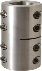 Climax Metal Products - 1-1/4" Inside x 2-1/16" Outside Diam, Two Piece Rigid Coupling with Keyway - 3-1/4" Long x 1/4" Keyway Width x 1/8" Keyway Depth - Makers Industrial Supply