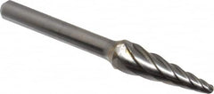 M.A. Ford - 3/8" Cut Diam, 1/4" Shank Diam, Taper Head Single Cut Burr - Carbide, Radius End, 1-1/8" LOC, 3-3/16" OAL - Makers Industrial Supply