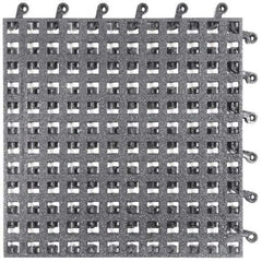 Wearwell - 18" Long x 18" Wide x 7/8" Thick, Anti-Fatigue Modular Matting Open Grid - Male & Female, 4 Interlocking Sides, Black, For Dry & Wet Areas, Series 561 - Makers Industrial Supply