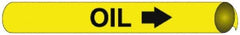 NMC - Pipe Marker with Oil Legend and Arrow Graphic - 10 to 10" Pipe Outside Diam, Black on Yellow - Makers Industrial Supply