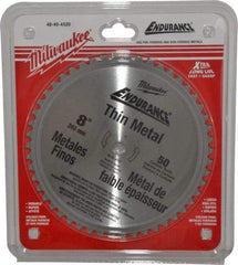 Milwaukee Tool - 8" Diam, 5/8" Arbor Hole Diam, 50 Tooth Wet & Dry Cut Saw Blade - Cermet-Tipped, Burr-Free, Clean, Smooth Action, Standard Round Arbor - Makers Industrial Supply